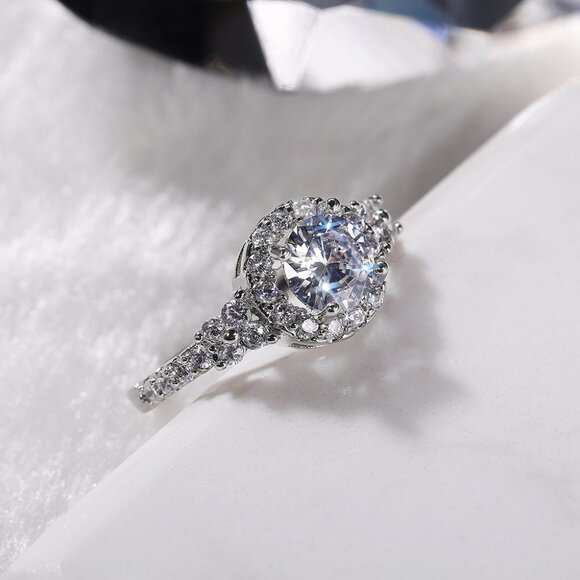 🔥Classic Engagement Anillos Pure CZ Wedding Beautiful Ring for Women, L101 - Picture 6 of 6